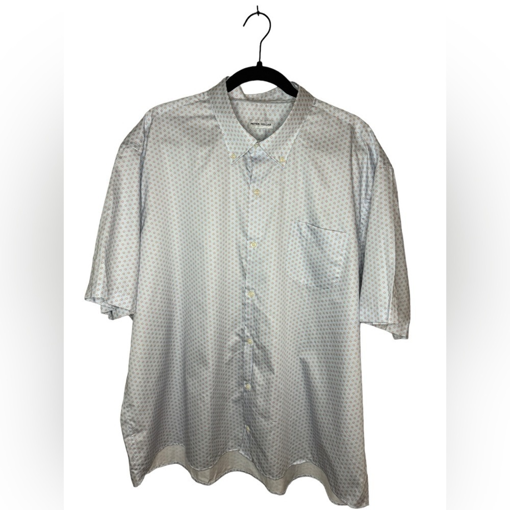 Peter Millar Floral Short Sleeve Cotton Button Up Size XXL